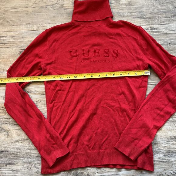 Guess Vintage Sweater Women's Small Turtleneck 90s Y2K Red Christmas Holiday - Picture 7 of 8